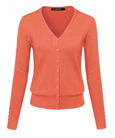 Women's Basic Solid Sweater Cardigans