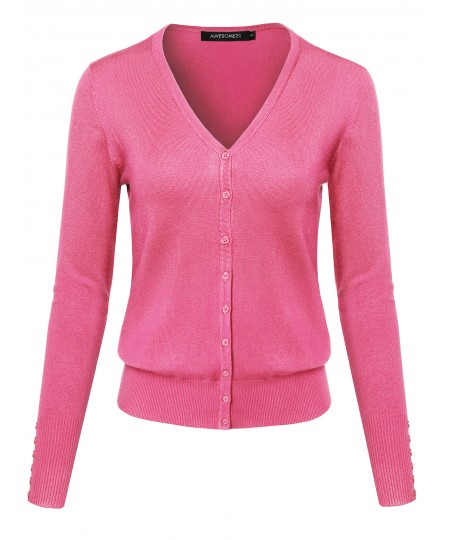 Women's Basic Solid Sweater Cardigans