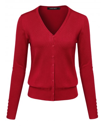 Women's Basic Solid Sweater Cardigans