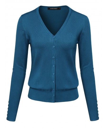 Women's Basic Solid Sweater Cardigans