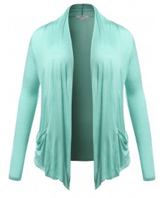 Women's Long Sleeve Flyaway Cardigan Plus Size Various Colors