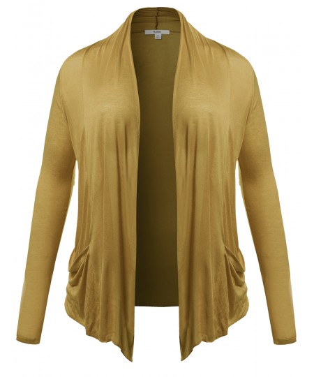 Women's Long Sleeve Flyaway Cardigan Plus Size Various Colors