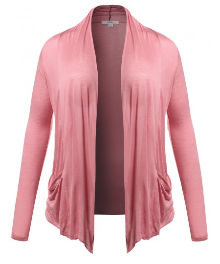 Women's Long Sleeve Flyaway Cardigan Plus Size Various Colors