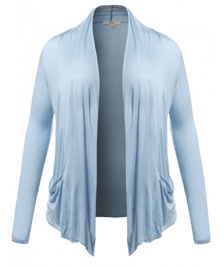 Women's Long Sleeve Flyaway Cardigan Plus Size Various Colors