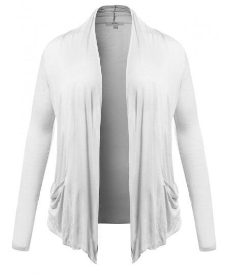 Women's Long Sleeve Flyaway Cardigan Plus Size Various Colors