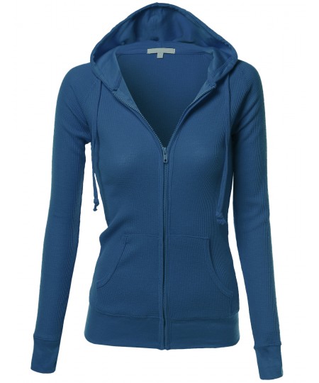 Women's Basic Lightweight Zip Hooded Jackets