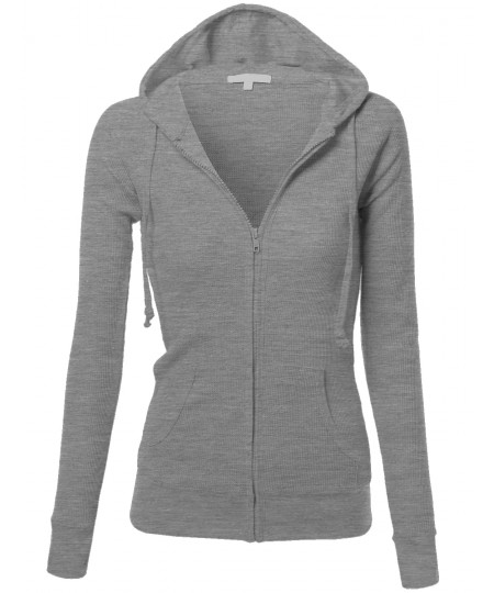 Women's Basic Lightweight Zip Hooded Jackets