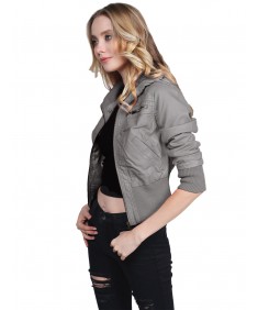 Women's Slim Fit High-Neck Collar Biker Faux Leather Jackets