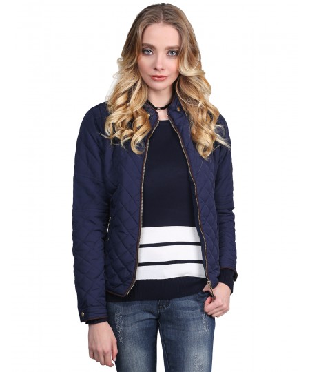 Women's Quilted Puffer Jacket With Fleece Lining