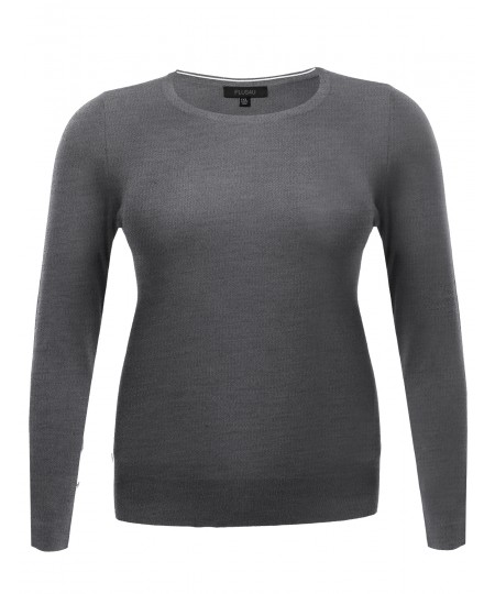 Women's Long Sleeve Crew Neck Classic Sweater Various Colors