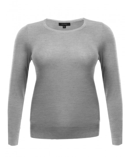 Women's Long Sleeve Crew Neck Classic Sweater Various Colors