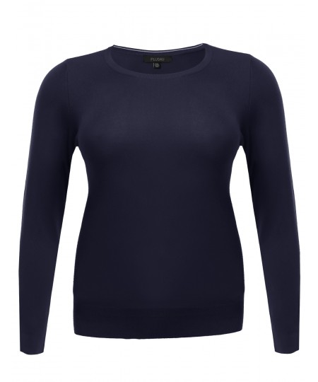 Women's Long Sleeve Crew Neck Classic Sweater Various Colors