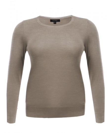 Women's Long Sleeve Crew Neck Classic Sweater Various Colors