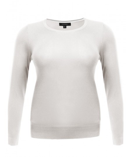 Women's Long Sleeve Crew Neck Classic Sweater Various Colors