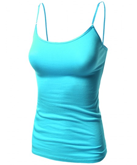 Women's Basic Solid Camisole Tank Tops With Adjustable Straps