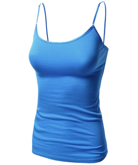 Women's Basic Solid Camisole Tank Tops With Adjustable Straps