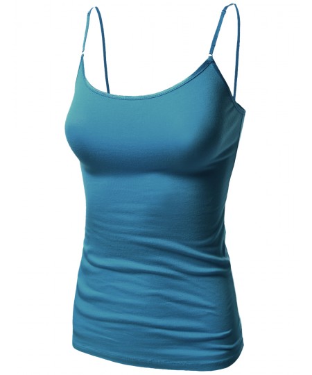 Women's Basic Solid Camisole Tank Tops With Adjustable Straps