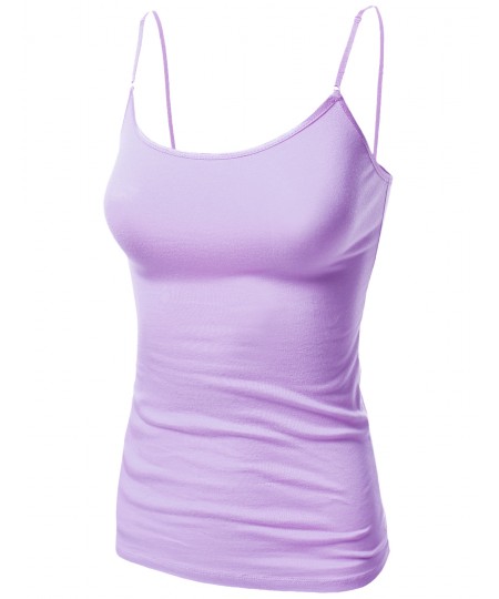 Women's Basic Solid Camisole Tank Tops With Adjustable Straps