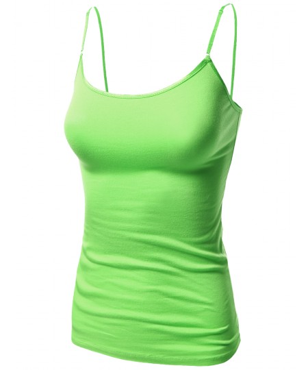 Women's Basic Solid Camisole Tank Tops With Adjustable Straps