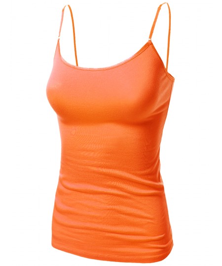 Women's Basic Solid Camisole Tank Tops With Adjustable Straps