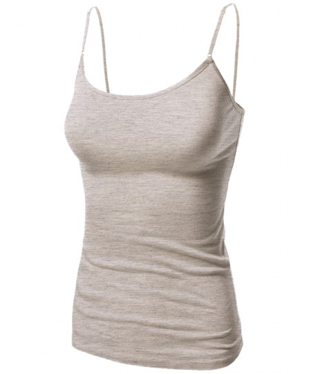 Women's Basic Solid Camisole Tank Tops With Adjustable Straps