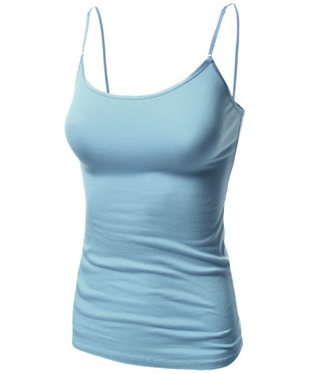 Women's Basic Solid Camisole Tank Tops With Adjustable Straps