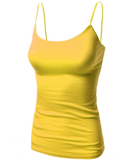 Women's Basic Solid Camisole Tank Tops With Adjustable Straps