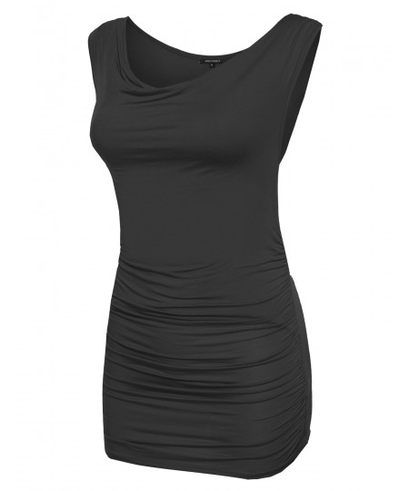 Women's Sleeveless Draped Tank Top