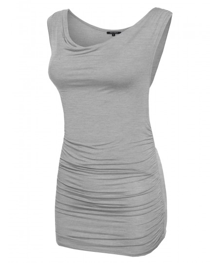 Women's Sleeveless Draped Tank Top