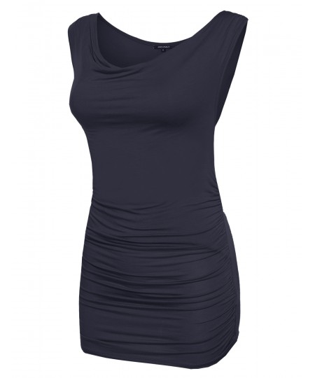 Women's Sleeveless Draped Tank Top