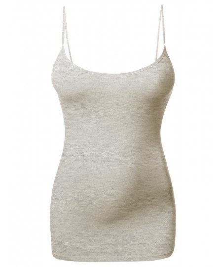 Women's Basic Cami Tank Top Spaghetti Strap Sleeveless Top