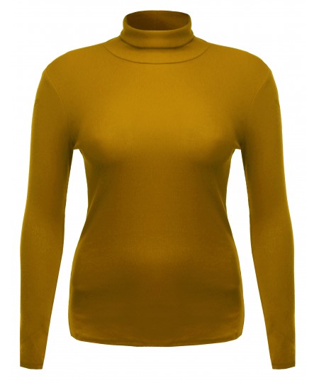 Women's Ribbed Turtle Neck Top Plus Size