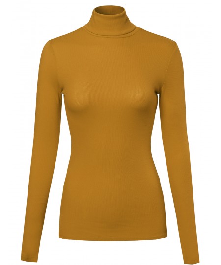 Women's Ribbed Turtle Neck Top