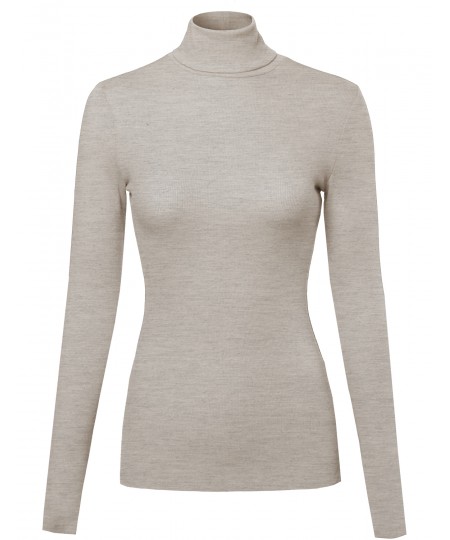 Women's Ribbed Turtle Neck Top