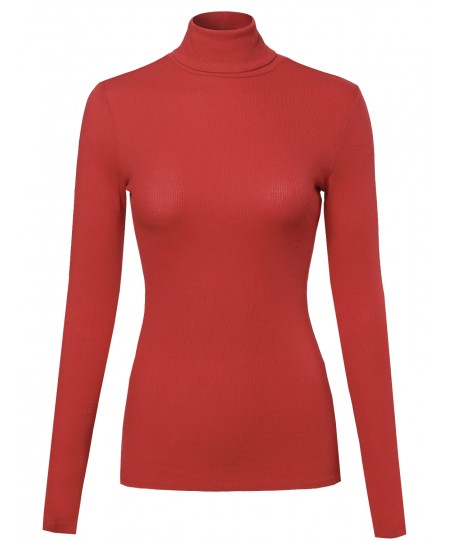 Women's Ribbed Turtle Neck Top