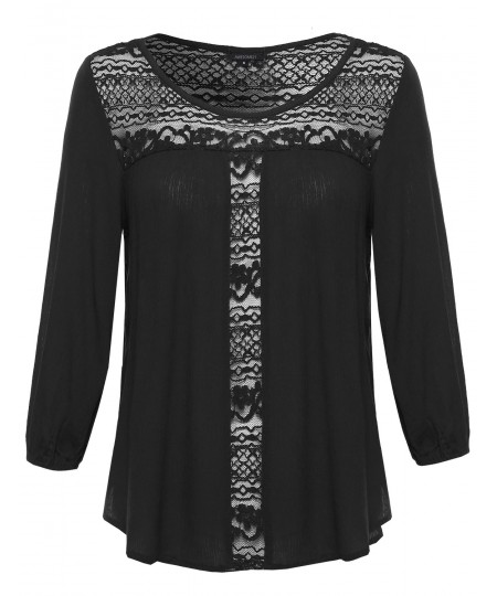 Women's 3/4 Sleeve Lace Top