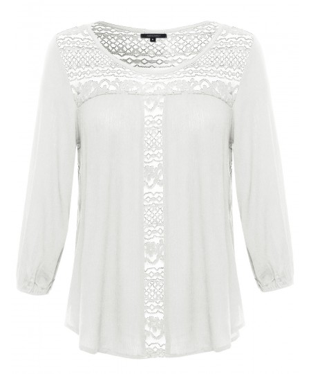 Women's 3/4 Sleeve Lace Top