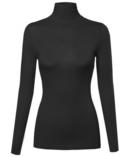 Women's Basic Long Sleeve Turtleneck Top