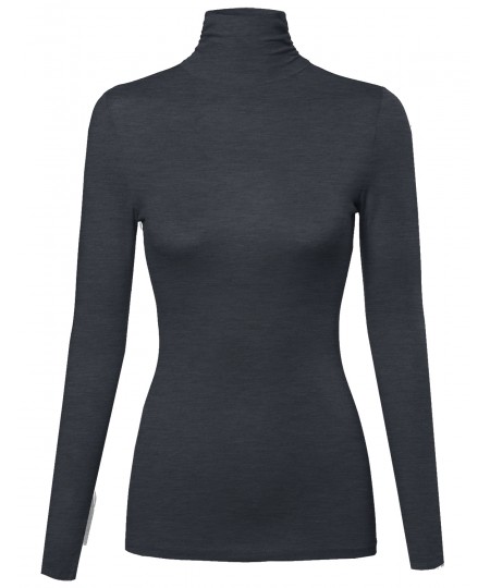 Women's Basic Long Sleeve Turtleneck Top