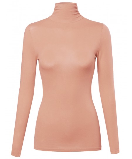Women's Basic Long Sleeve Turtleneck Top
