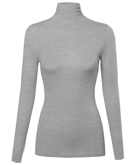 Women's Basic Long Sleeve Turtleneck Top