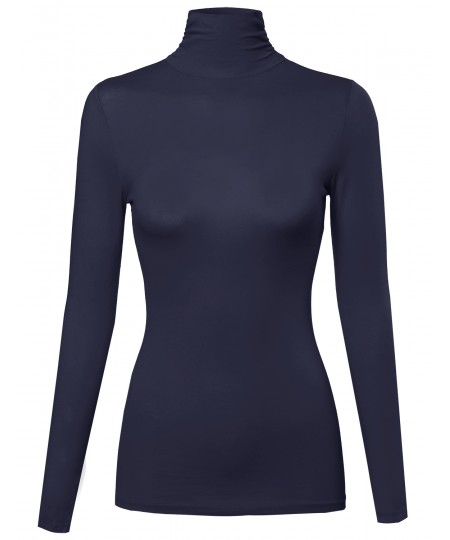 Women's Basic Long Sleeve Turtleneck Top