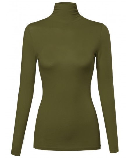 Women's Basic Long Sleeve Turtleneck Top