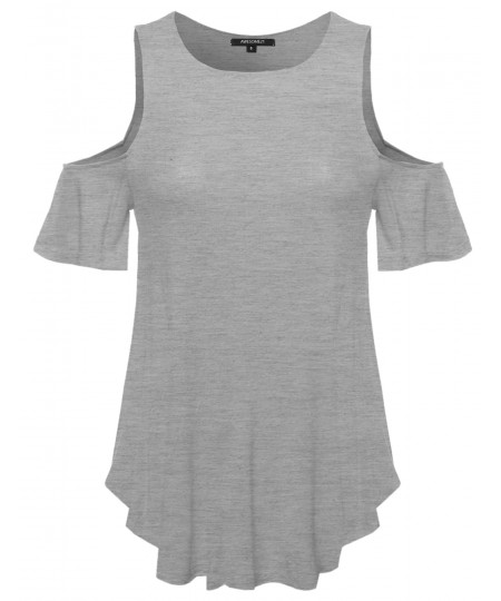 Women's Cold Shoulder Solid Top