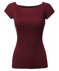 Women's Basic Ribbed Off The Shoulder Top