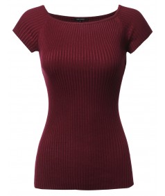 Women's Basic Ribbed Off The Shoulder Top