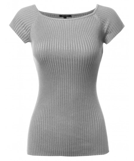 Women's Basic Ribbed Off The Shoulder Top