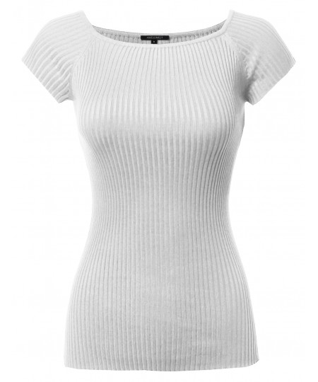 Women's Basic Ribbed Off The Shoulder Top