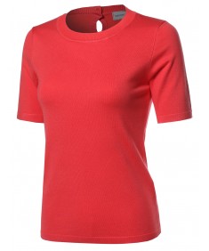 Women's VISCOSE Solid Office Soft Stretch Short Sleeve Knit Vest Top