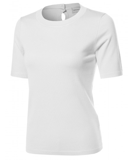 Women's VISCOSE Solid Office Soft Stretch Short Sleeve Knit Vest Top